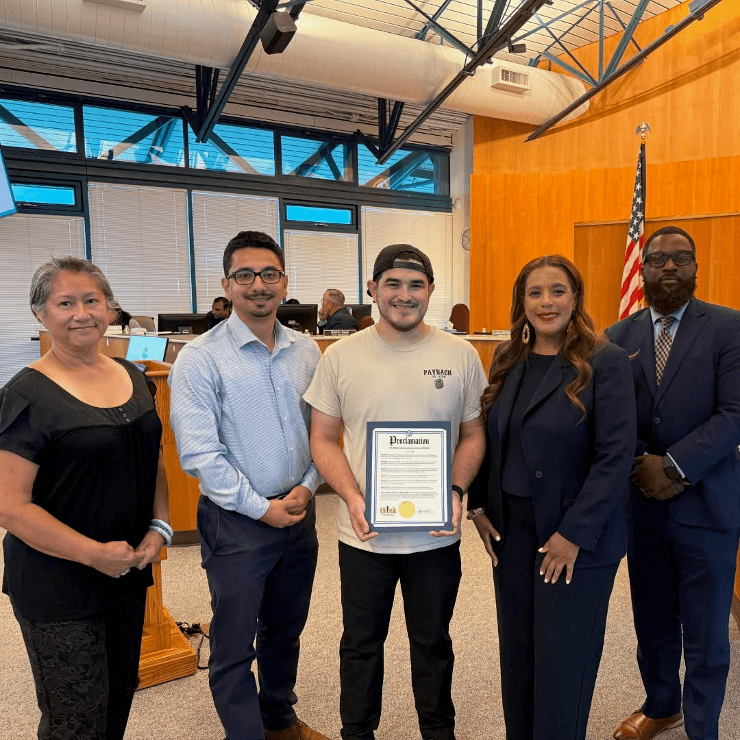 Payback BJJ receiving a proclamation from the City of Pittsburg at a city council meeting